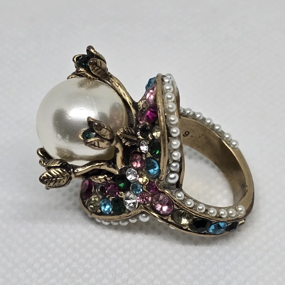 Gucci Pearl Flower Multicolor Ring